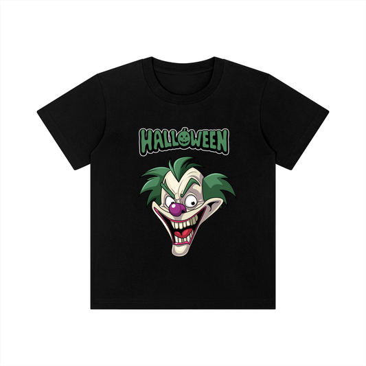 Creepy Face Kids Graphic Tee | Spooky Youth Halloween T-Shirt