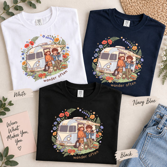 Wander Often Stargazing Camping Unisex Graphic T-Shirt