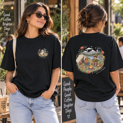Collect Moments Camping Front & Back Graphic T-Shirt
