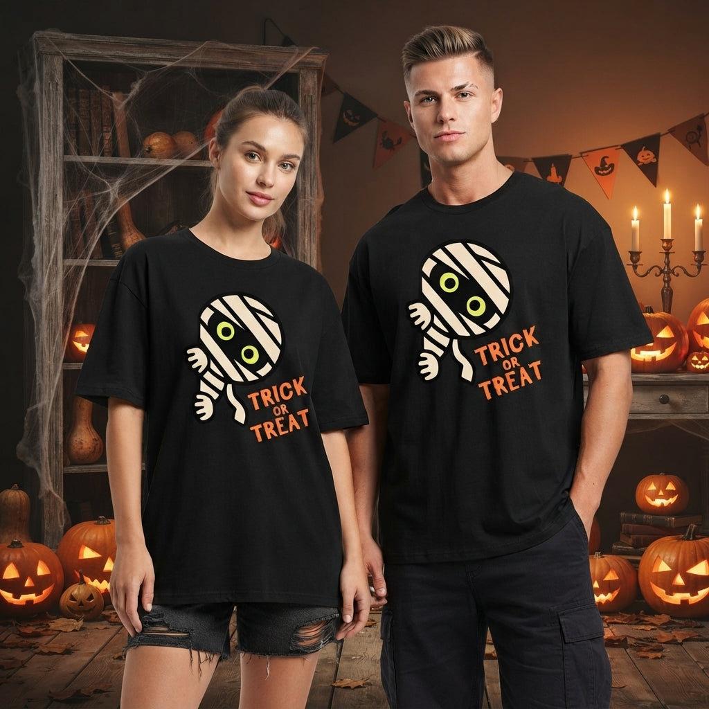 Trick or Treat Retro Unisex Halloween Graphic T-Shirt