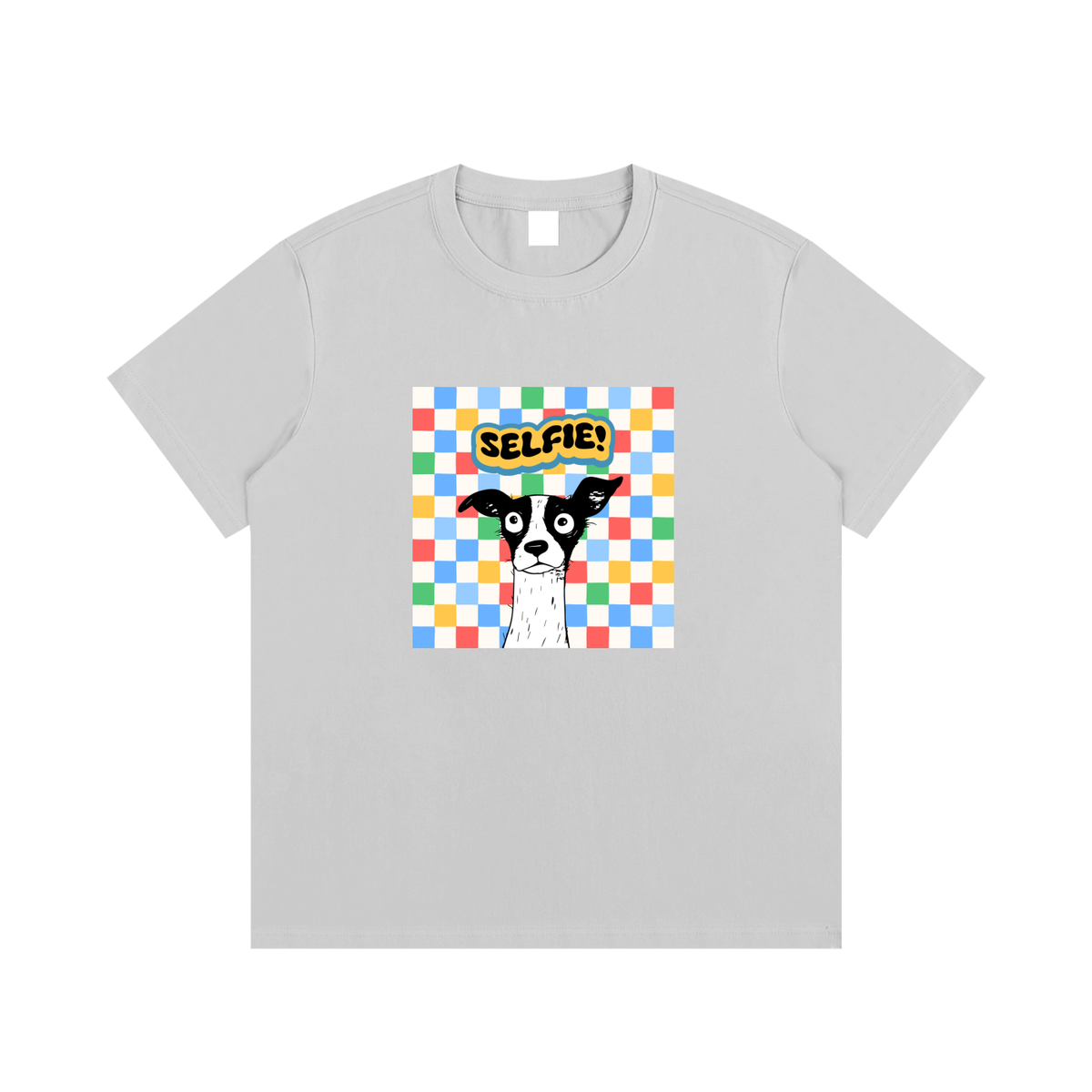 Dog Selfie Unisex Cotton Graphic T-Shirt