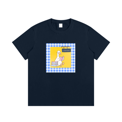 Library Duck Book Lover Unisex Graphic T-Shirt