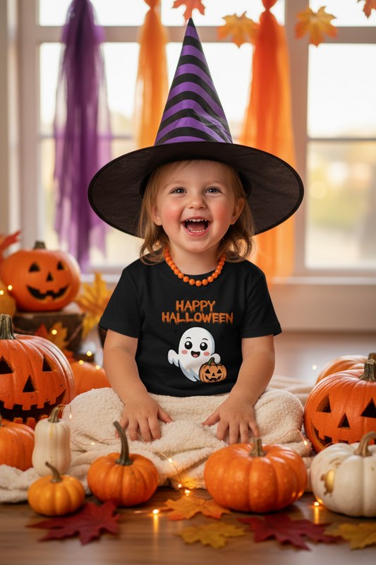 Happy Halloween Spooky Vibes Kids Cotton T-Shirt