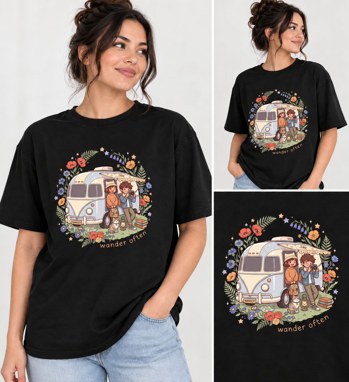 Wander Often Stargazing Camping Unisex Graphic T-Shirt