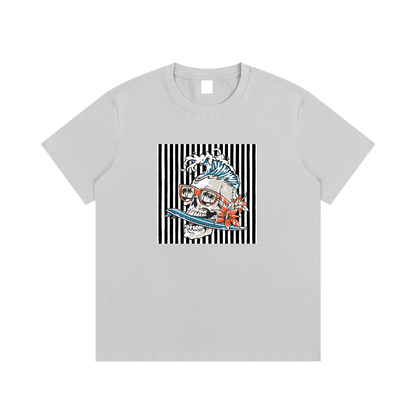 Surf Skull Unisex Cotton Graphic T-Shirt
