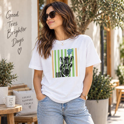 Stay Cool Zebra Unisex Cotton Graphic T-Shirt