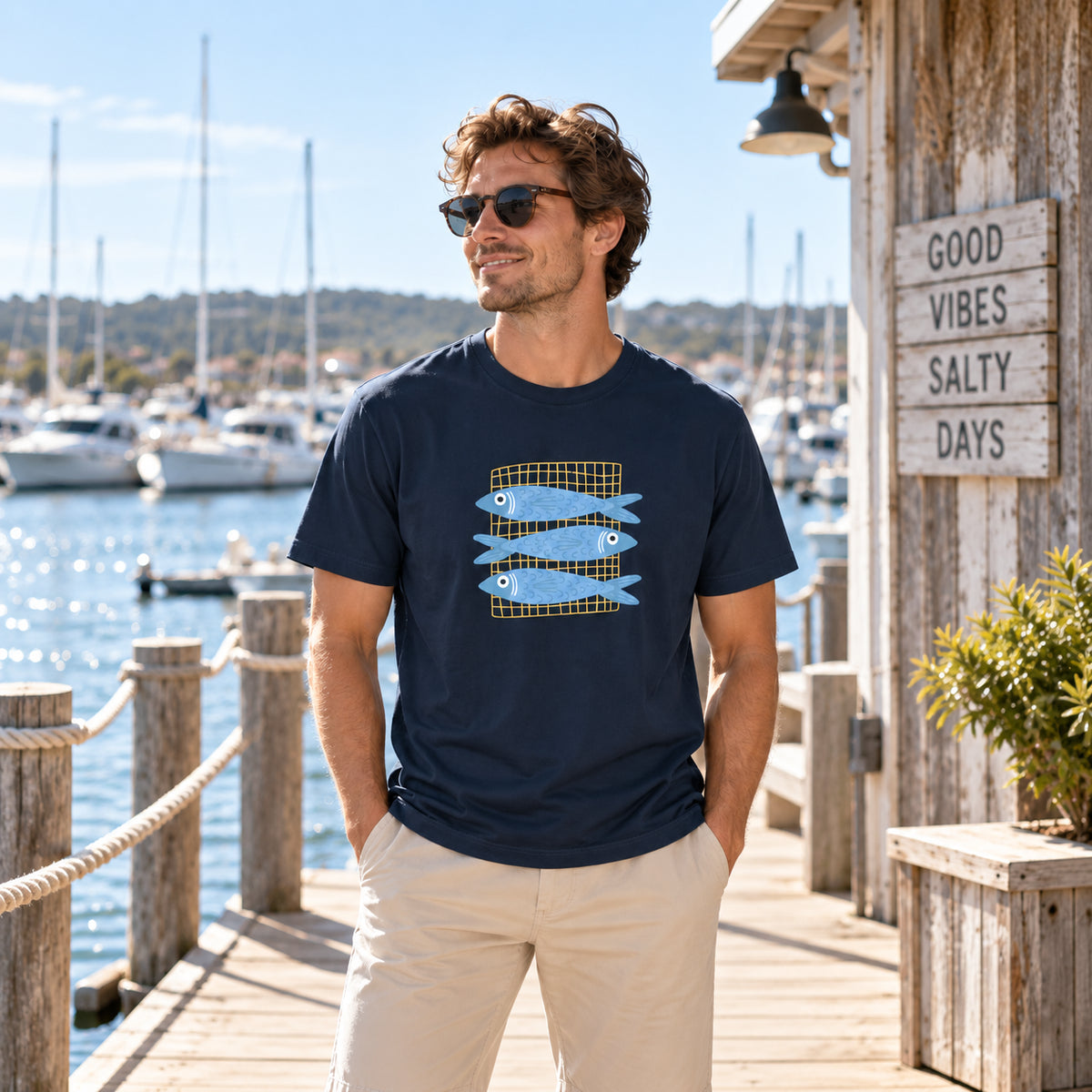 Fish Coastal Unisex Cotton Graphic T-Shirt