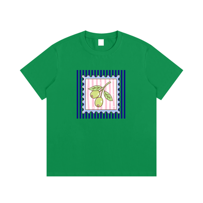 Mediterranean Olive Unisex Cotton Graphic T-Shirt