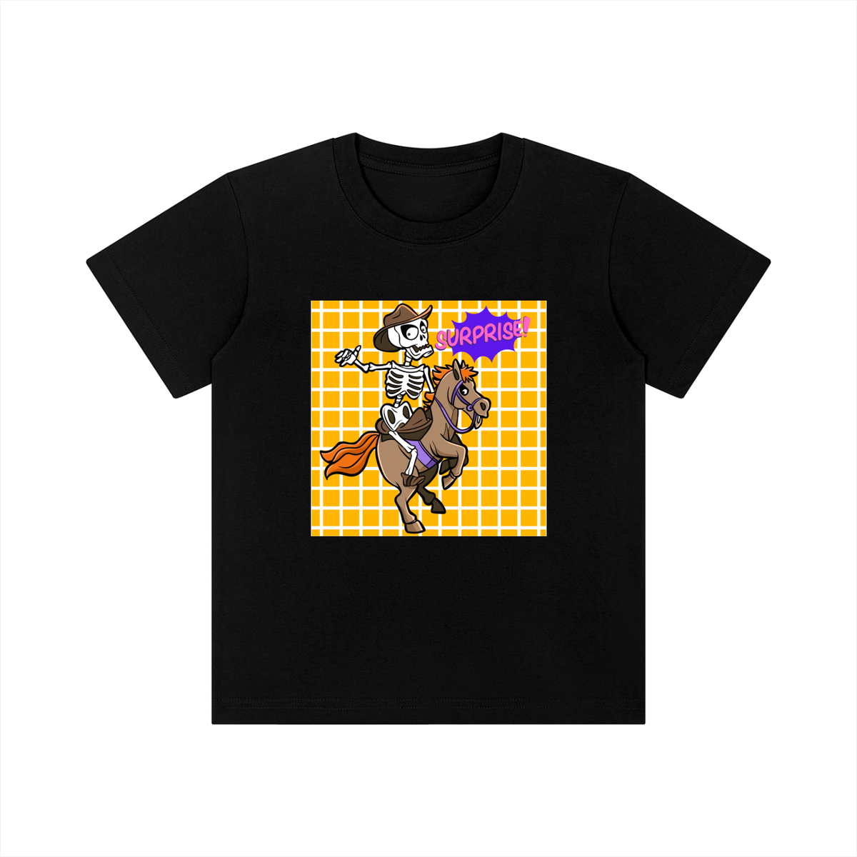 Skeleton Cowboy Horse Kids Graphic T-Shirt – Funny Western