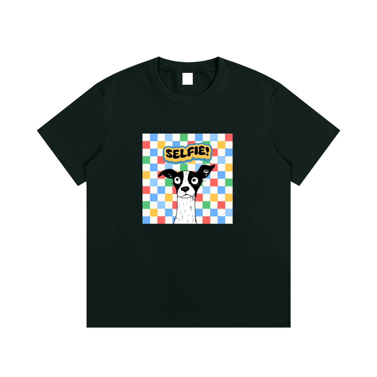Dog Selfie Unisex Cotton Graphic T-Shirt