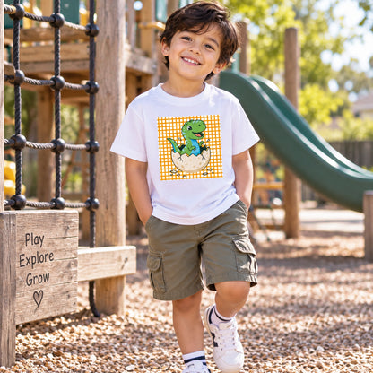 Hatching Baby Dinosaur Kids Graphic T-Shirt – Cute Dino