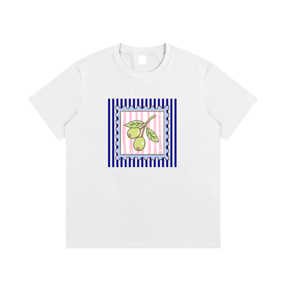 Mediterranean Olive Unisex Cotton Graphic T-Shirt