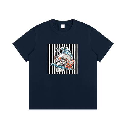 Surf Skull Unisex Cotton Graphic T-Shirt