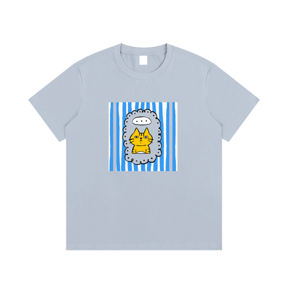 Quirky Cat Unisex Cotton Graphic T-Shirt