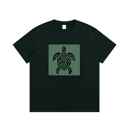 Tribal Sea Turtle Unisex Cotton Graphic T-Shirt