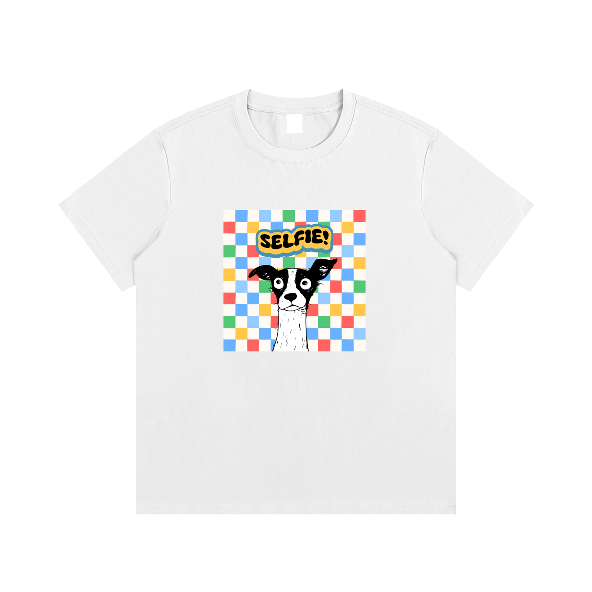 Dog Selfie Unisex Cotton Graphic T-Shirt