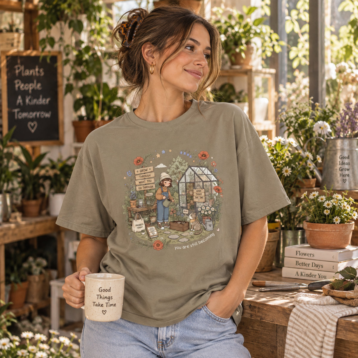 You Are Still Becoming Garden Growth Graphic T-Shirt