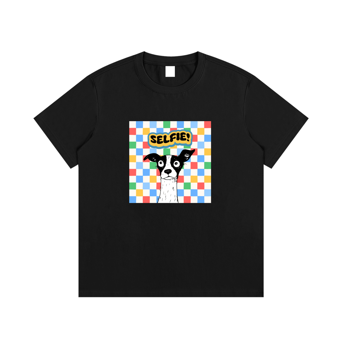 Dog Selfie Unisex Cotton Graphic T-Shirt