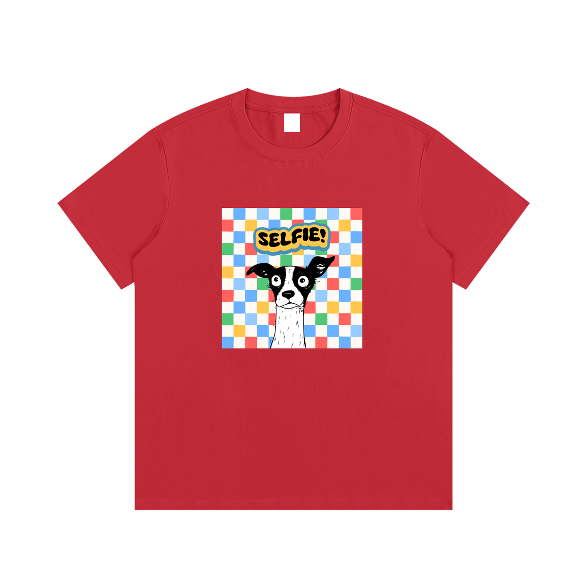 Dog Selfie Unisex Cotton Graphic T-Shirt