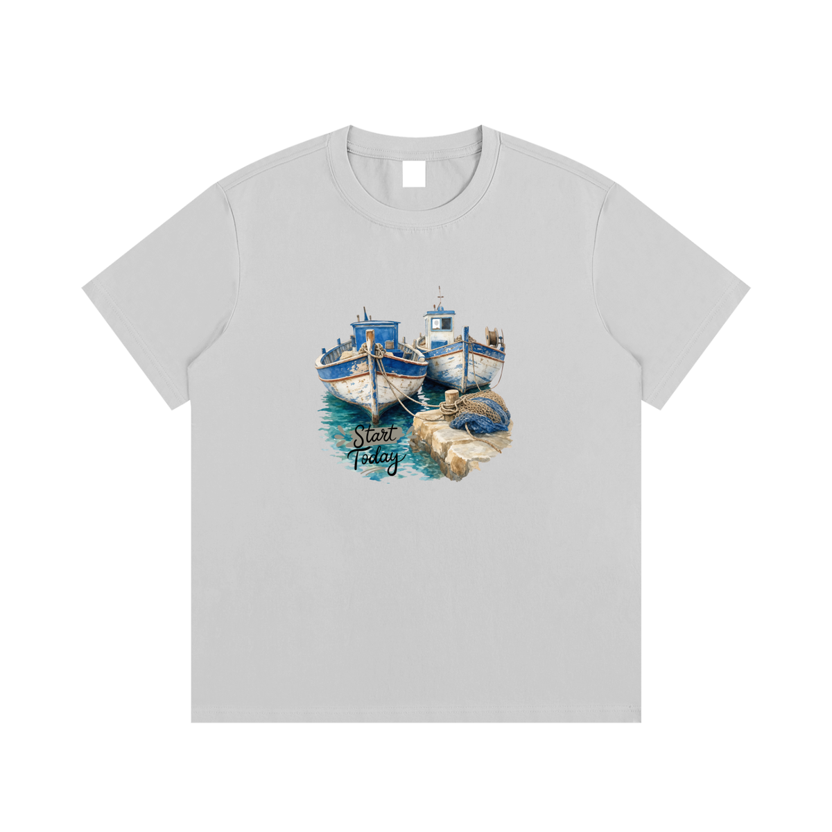 Vintage Fishing Boats Unisex Cotton Graphic T-Shirt