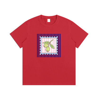 Mediterranean Olive Unisex Cotton Graphic T-Shirt