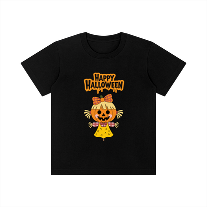 Kid's Creepy Scarecrow Graphic Tee | Spooky Harvest Fall Top