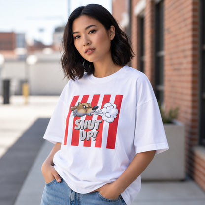 Grumpy Wolf Oversized Cotton Graphic T-Shirt
