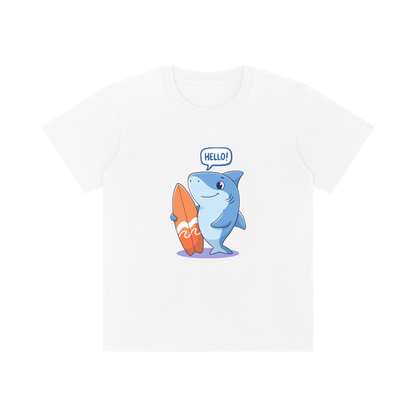 Hello Shark Surfboard Kids Graphic T-Shirt – Ocean Animal