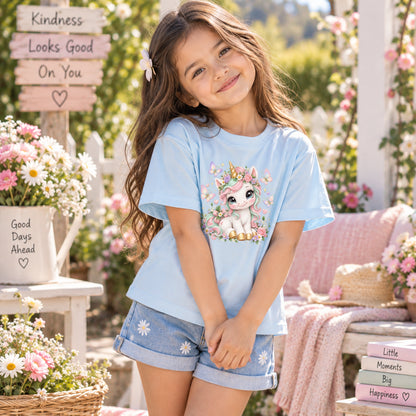 Pastel Unicorn Sparkle & Stars Kids Graphic T-Shirt