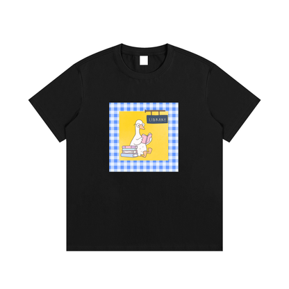 Library Duck Book Lover Unisex Graphic T-Shirt