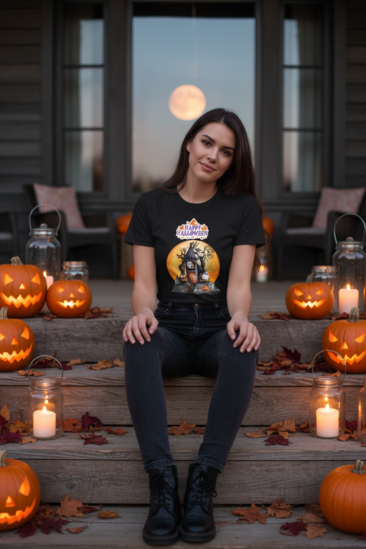 Happy Halloween Graphic Tee mockup 2