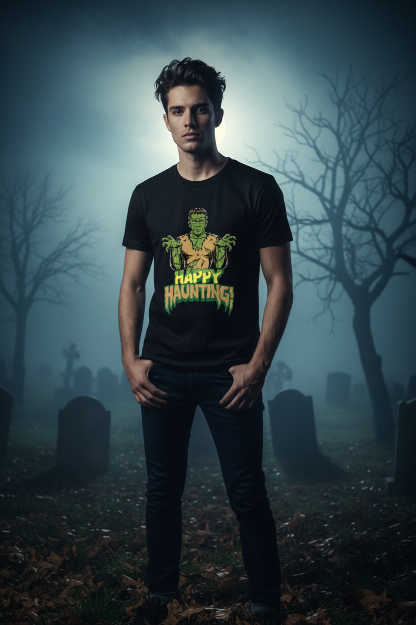 Happy Hunting Graphic Tee mockup 2