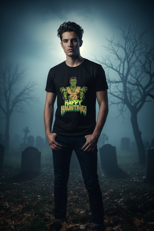 Happy Hunting Graphic Tee mockup 2
